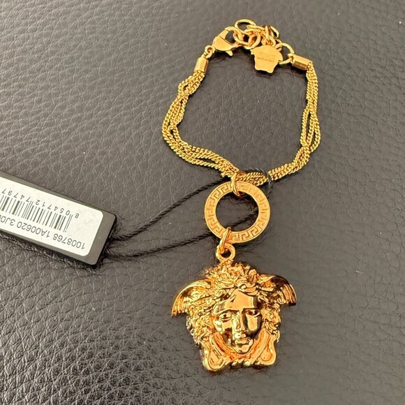 Versace Gold-Tone Brass Medusa Head Multi-Chain Bracelet, NWT - Picture 4 of 10